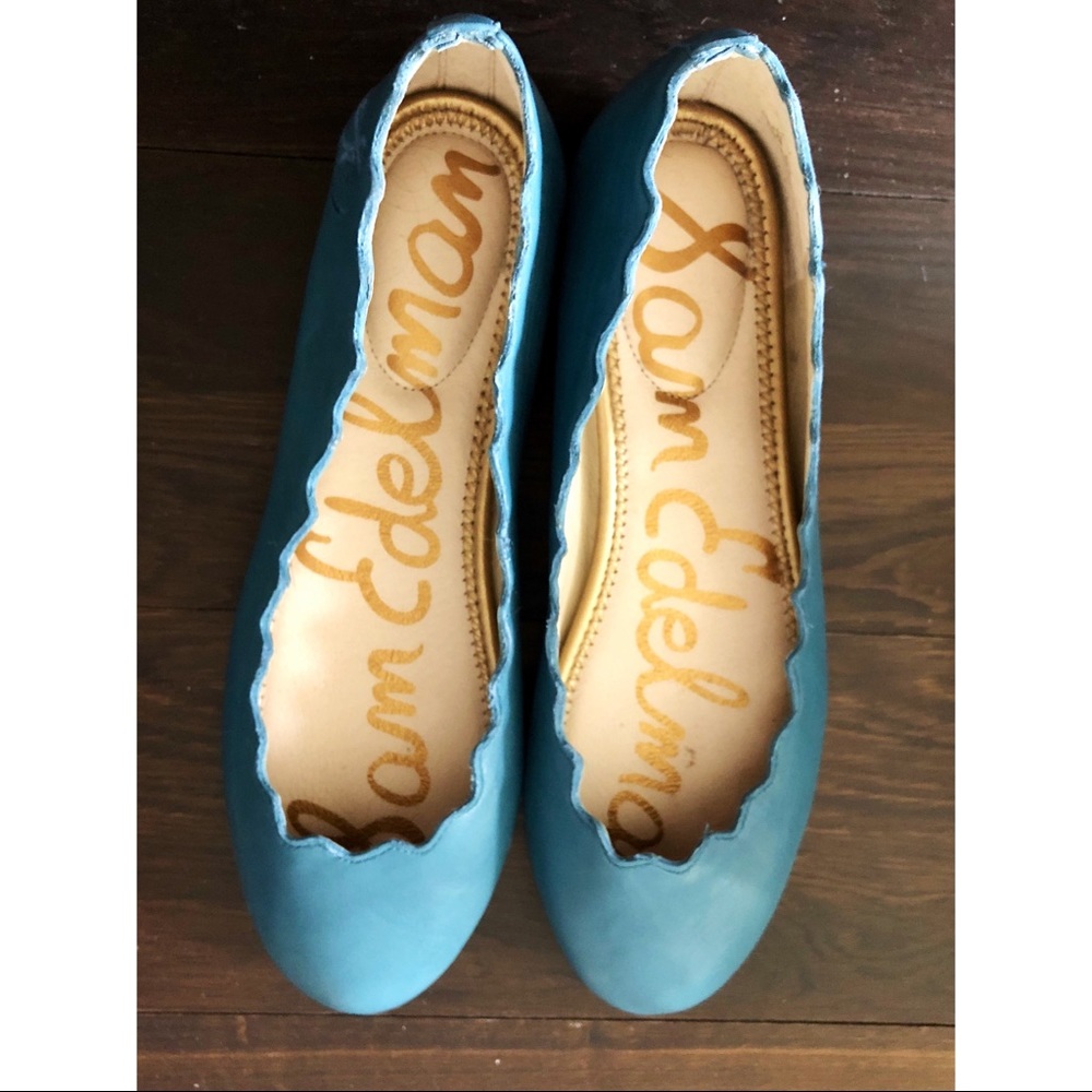 Brand New!SAM EDELMAN Alaine Scalloped Ballet Flats Blue